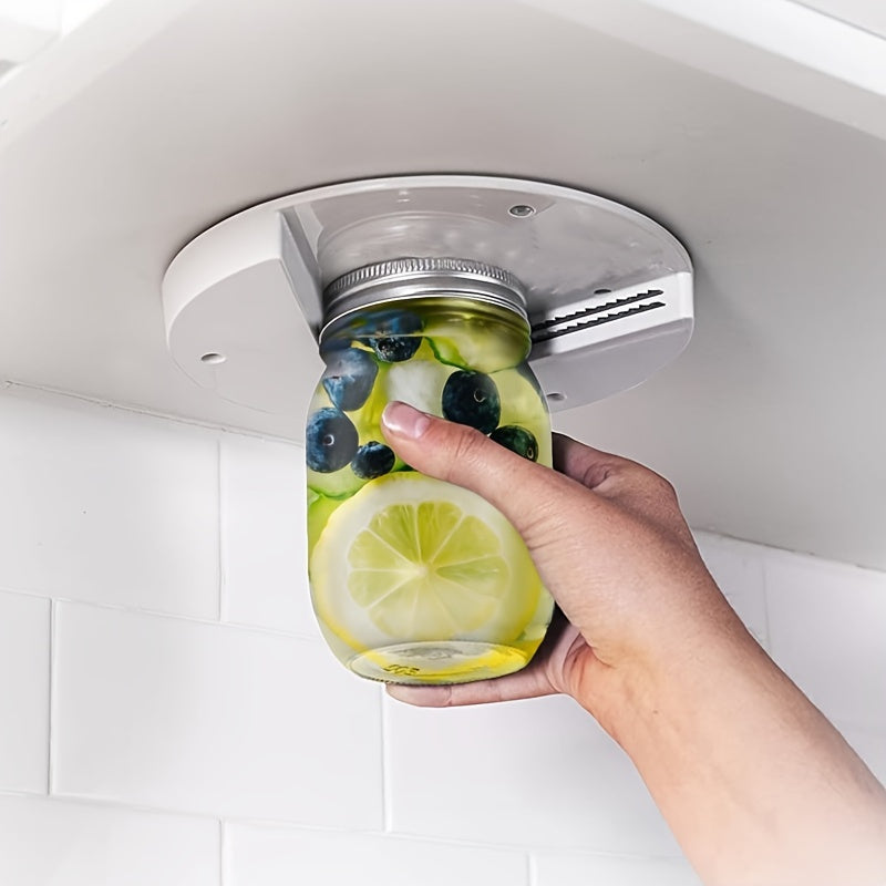 Skanto | Senior-Friendly Jar Opener - Arthritis-Friendly Under Cabinet Bottle and Can Opener, Easy-Grip Design