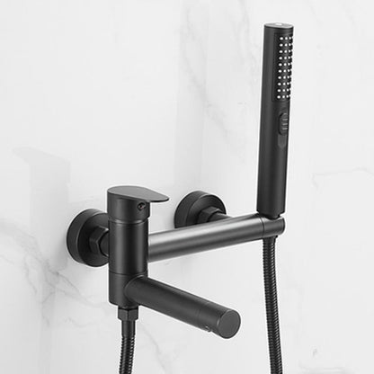 BowLift | Modern Bathtub Edge Piece Single-Lever Wall-Mounted Bathtub Faucet with Hand Shower