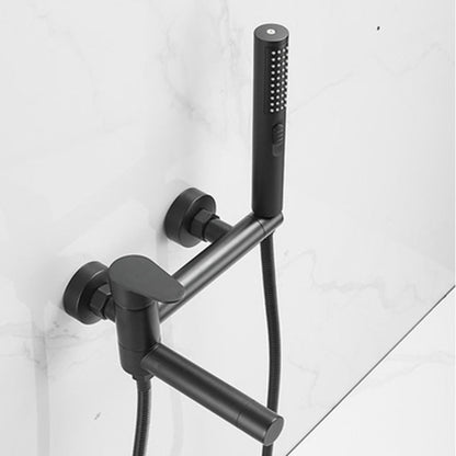 BowLift | Modern Bathtub Edge Piece Single-Lever Wall-Mounted Bathtub Faucet with Hand Shower