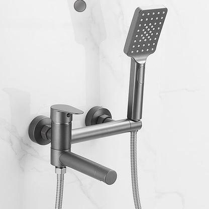 BowLift | Modern Bathtub Edge Piece Single-Lever Wall-Mounted Bathtub Faucet with Hand Shower