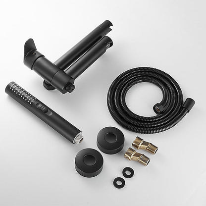 BowLift | Modern Bathtub Edge Piece Single-Lever Wall-Mounted Bathtub Faucet with Hand Shower