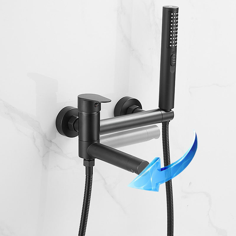 BowLift | Modern Bathtub Edge Piece Single-Lever Wall-Mounted Bathtub Faucet with Hand Shower