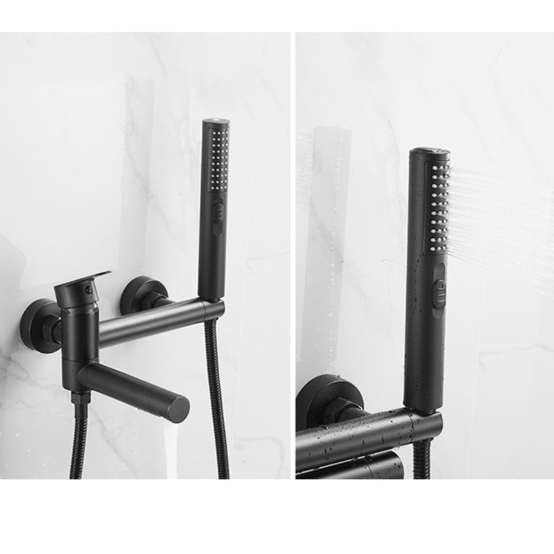 BowLift | Modern Bathtub Edge Piece Single-Lever Wall-Mounted Bathtub Faucet with Hand Shower