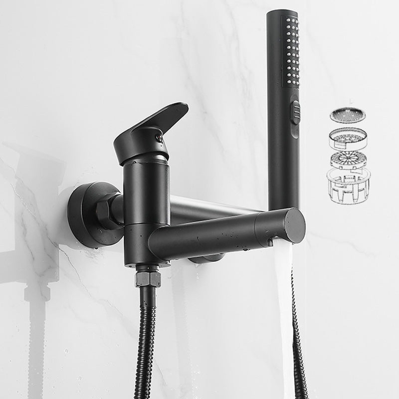 BowLift | Modern Bathtub Edge Piece Single-Lever Wall-Mounted Bathtub Faucet with Hand Shower