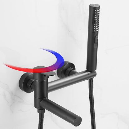 BowLift | Modern Bathtub Edge Piece Single-Lever Wall-Mounted Bathtub Faucet with Hand Shower