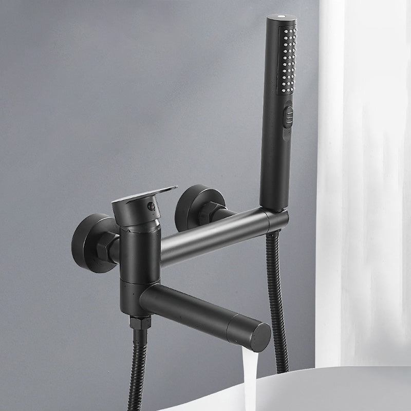 BowLift | Modern Bathtub Edge Piece Single-Lever Wall-Mounted Bathtub Faucet with Hand Shower