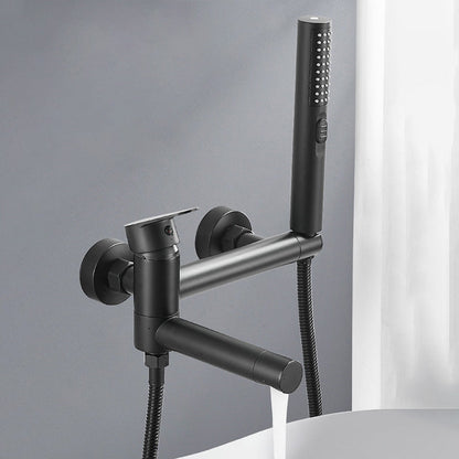 BowLift | Modern Bathtub Edge Piece Single-Lever Wall-Mounted Bathtub Faucet with Hand Shower