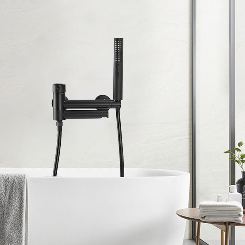 BowLift | Modern Bathtub Edge Piece Single-Lever Wall-Mounted Bathtub Faucet with Hand Shower
