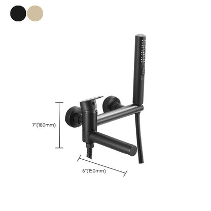 BowLift | Modern Bathtub Edge Piece Single-Lever Wall-Mounted Bathtub Faucet with Hand Shower