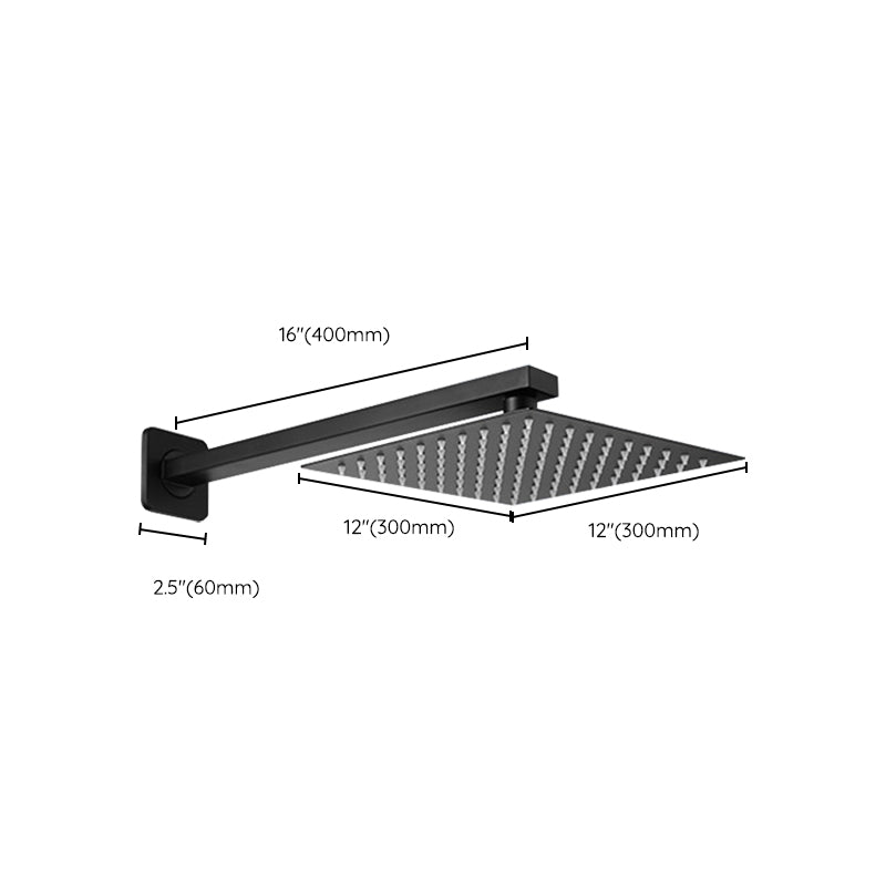 BowLift | Square and Round Shower Head made of Stainless Steel, Fixed Mounted Ceiling Shower Head in Black