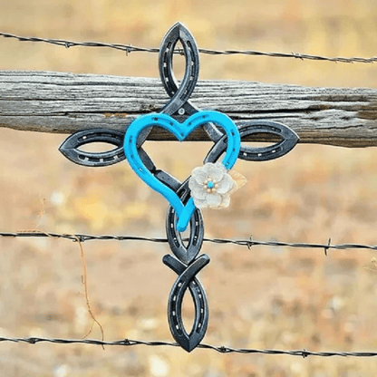 BowLift | Natural Horseshoe Cross with Heart
