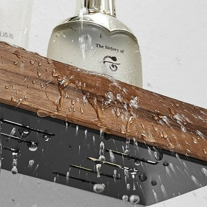 Skanto | Solid Wood Bathroom Organizer Shelves No Drilling