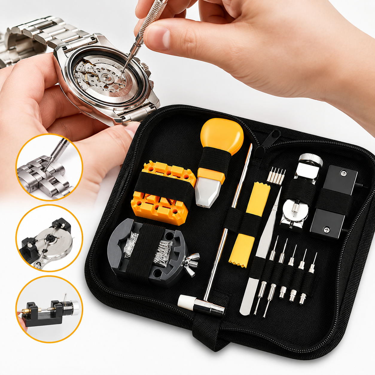Professional Precision Watch Repair Tool Kit with Spring Bar Tools Bowlift