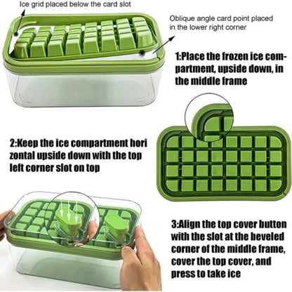 64-piece silicone ice cube tray – with lid & scoop