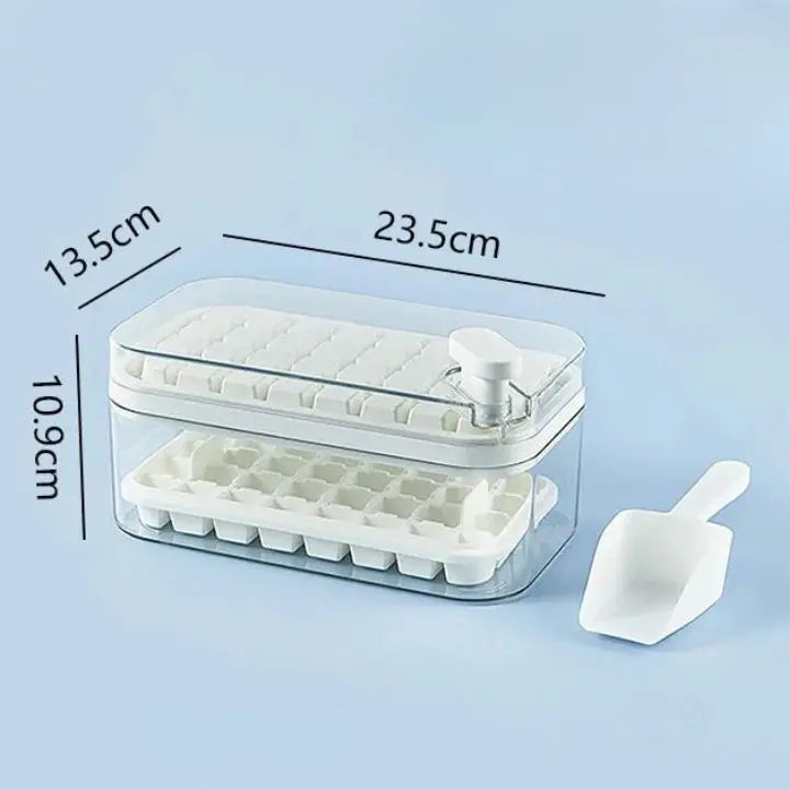 64-piece silicone ice cube tray – with lid & scoop