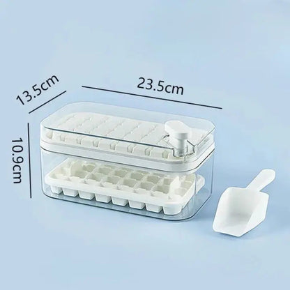 64-piece silicone ice cube tray – with lid & scoop