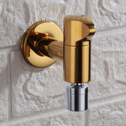 Modern, round, solid brass wall-mounted bathroom faucet knob handle
