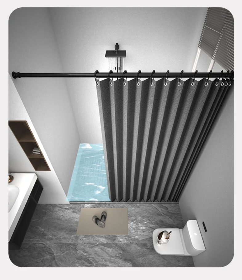 MagnaFold Foldable Shower Curtain with Magnets Bowlift