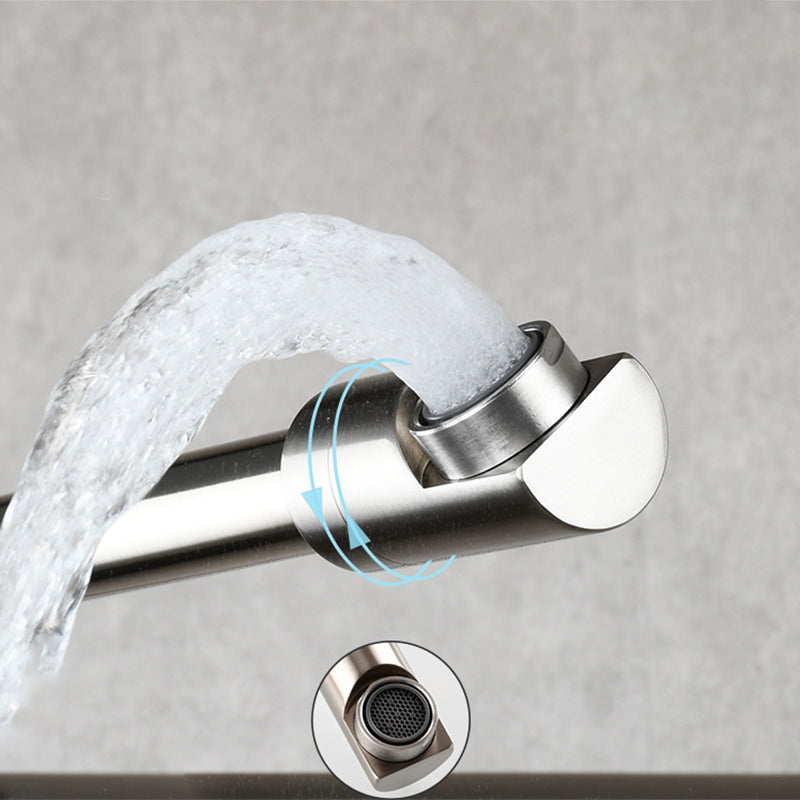 Modern Pull-Out Spout Faucet, Single-Handle, Wall-Mounted Pot Filler, Low Profile, 1-Hole Installation
