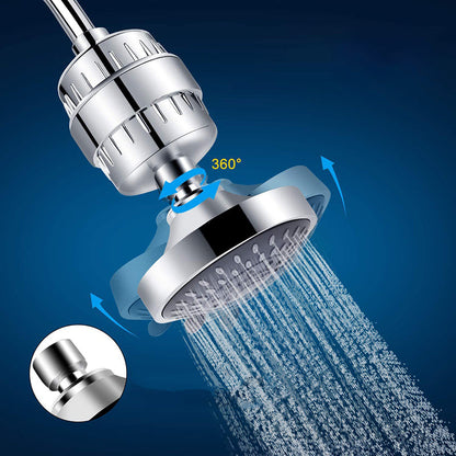 BowLift | Modern Fixed Shower Head with Catalyst 4-Inch Silver Wall Mount Shower Head
