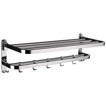 BowLift | Chrome Modern Bathroom Hardware Set Stainless Steel Towel Hook/Towel Rail & Bathroom Shelf