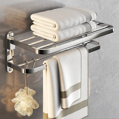 BowLift | Chrome Modern Bathroom Hardware Set Stainless Steel Towel Hook/Towel Rail & Bathroom Shelf