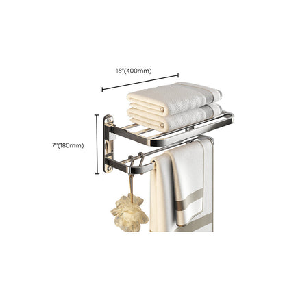 BowLift | Chrome Modern Bathroom Hardware Set Stainless Steel Towel Hook/Towel Rail & Bathroom Shelf