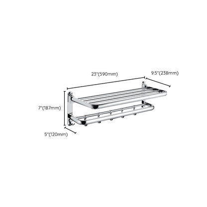 BowLift | Chrome Modern Bathroom Hardware Set Stainless Steel Towel Hook/Towel Rail & Bathroom Shelf