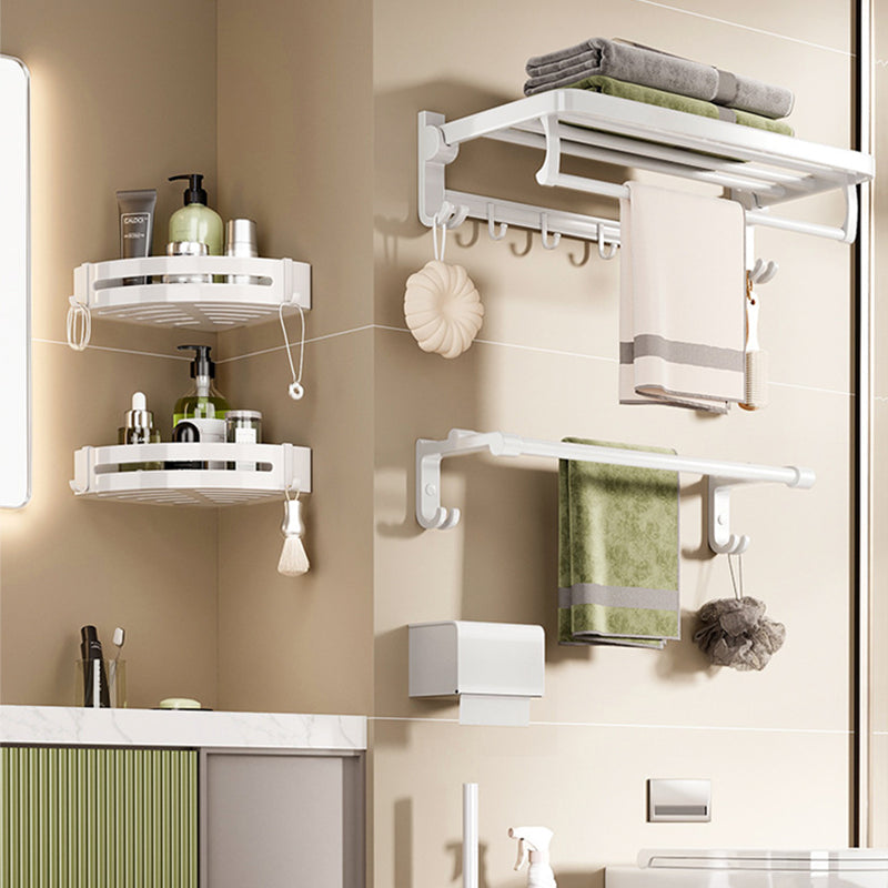 BowLift | Modern Bathroom Hardware Set Towel Bar White Bath Shelf Bathroom Hardware Set