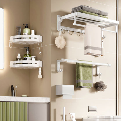 BowLift | Modern Bathroom Hardware Set Towel Bar White Bath Shelf Bathroom Hardware Set