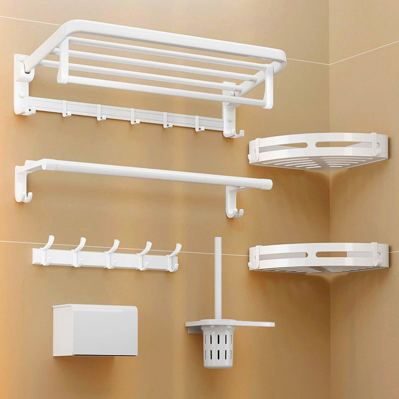 BowLift | Modern Bathroom Hardware Set Towel Bar White Bath Shelf Bathroom Hardware Set