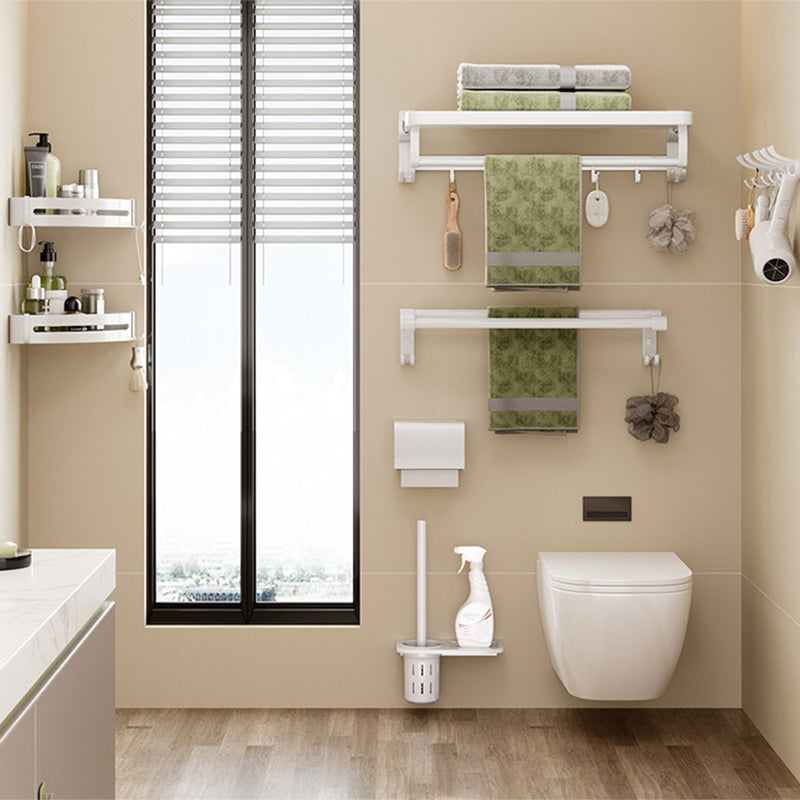 BowLift | Modern Bathroom Hardware Set Towel Bar White Bath Shelf Bathroom Hardware Set