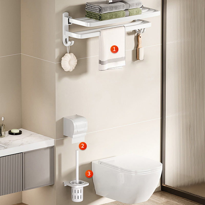 BowLift | Modern Bathroom Hardware Set Towel Bar White Bath Shelf Bathroom Hardware Set