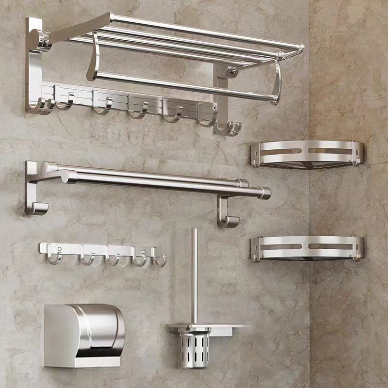 BowLift | Modern Polished Chrome Bathroom Accessories Set Bath Shelf/Towel Holder/Paper Holder included