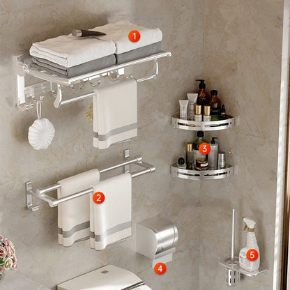 BowLift | Modern Polished Chrome Bathroom Accessories Set Bath Shelf/Towel Holder/Paper Holder included
