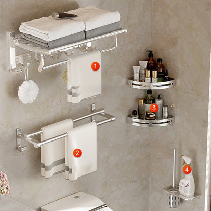 BowLift | Modern Polished Chrome Bathroom Accessories Set Bath Shelf/Towel Holder/Paper Holder included
