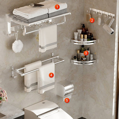BowLift | Modern Polished Chrome Bathroom Accessories Set Bath Shelf/Towel Holder/Paper Holder included