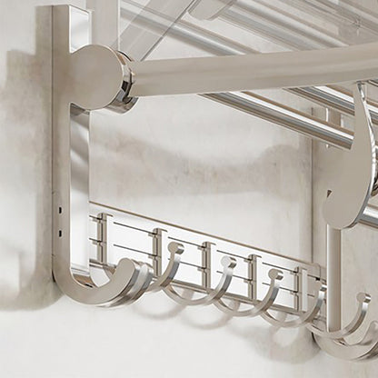 BowLift | Modern Polished Chrome Bathroom Accessories Set Bath Shelf/Towel Holder/Paper Holder included