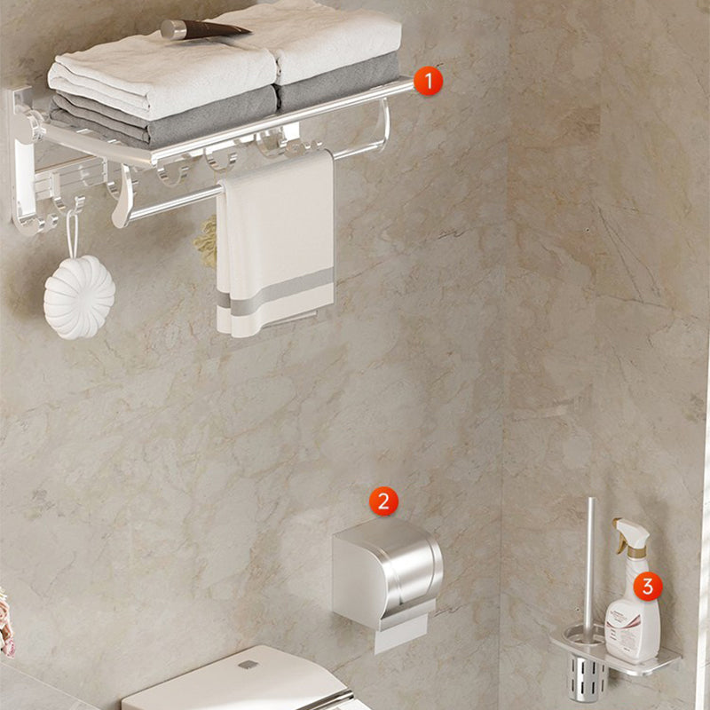 BowLift | Modern Polished Chrome Bathroom Accessories Set Bath Shelf/Towel Holder/Paper Holder included