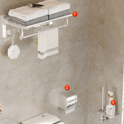 BowLift | Modern Polished Chrome Bathroom Accessories Set Bath Shelf/Towel Holder/Paper Holder included