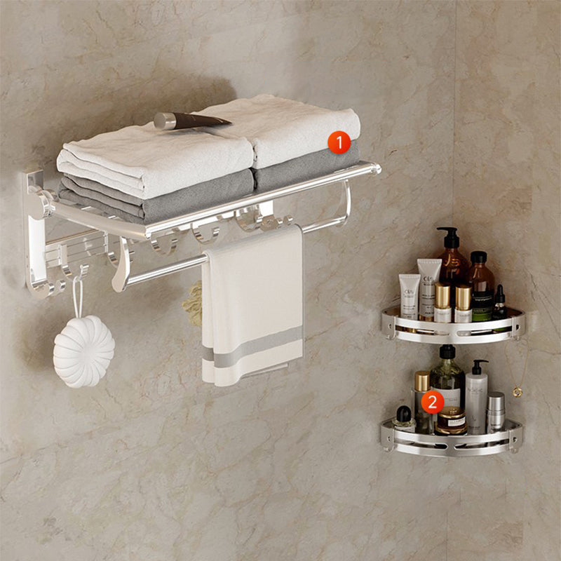 BowLift | Modern Polished Chrome Bathroom Accessories Set Bath Shelf/Towel Holder/Paper Holder included