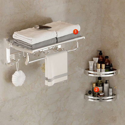 BowLift | Modern Polished Chrome Bathroom Accessories Set Bath Shelf/Towel Holder/Paper Holder included