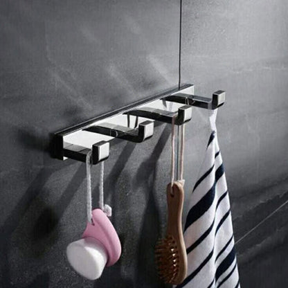 BowLift | Polished Chrome Modern Bathroom Accessory Set made of Stainless Steel Towel Holder/Soap Dish