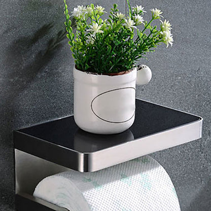 BowLift | Polished Chrome Modern Bathroom Accessory Set made of Stainless Steel Towel Holder/Soap Dish