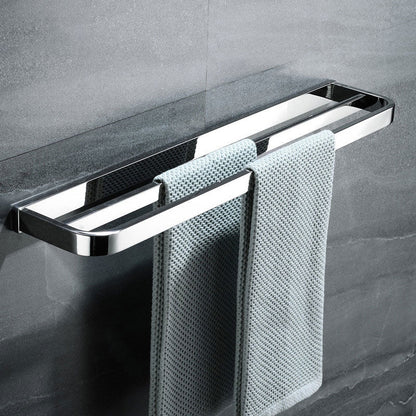 BowLift | Polished Chrome Modern Bathroom Accessory Set made of Stainless Steel Towel Holder/Soap Dish