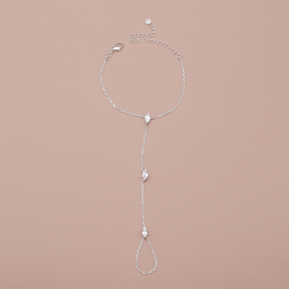 BowLift | Adjustable Finger Ring Bracelet made of Stainless Steel with Crystals