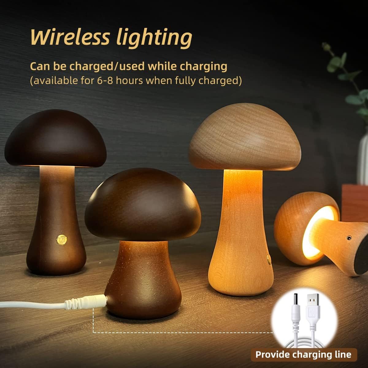 Skanto | Mushroom Table Lamp in Wood