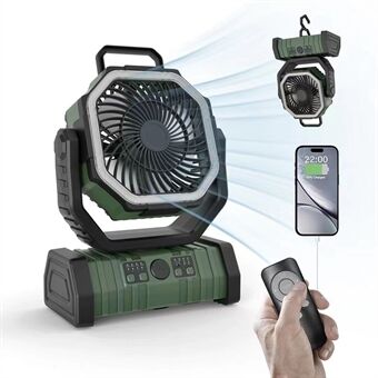 PowerBreeze Camping Fan with LED & Power Bank – 20000mAh, rotatable & rechargeable | Karnz