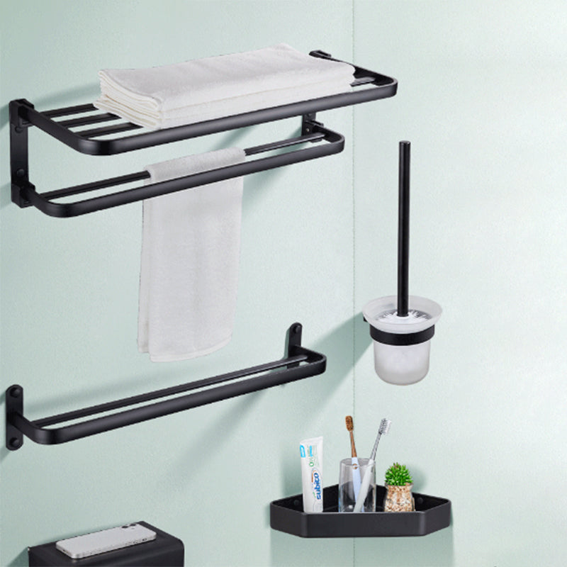 Modern Bathroom Accessory Set Matt Black/Grey Bathroom Shelf/Towel Holder & Paper Holder