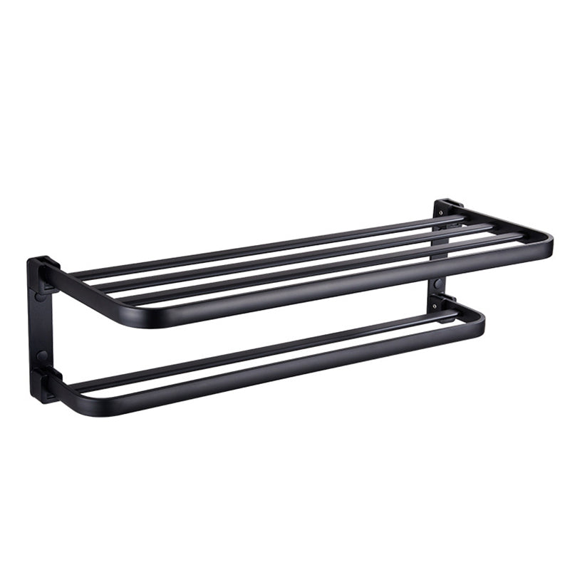 Modern Bathroom Accessory Set Matt Black/Grey Bathroom Shelf/Towel Holder & Paper Holder